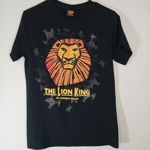 Men's VTG The Lion King Musical T-Shirt Size S Black Broadway Disney Simba AA015